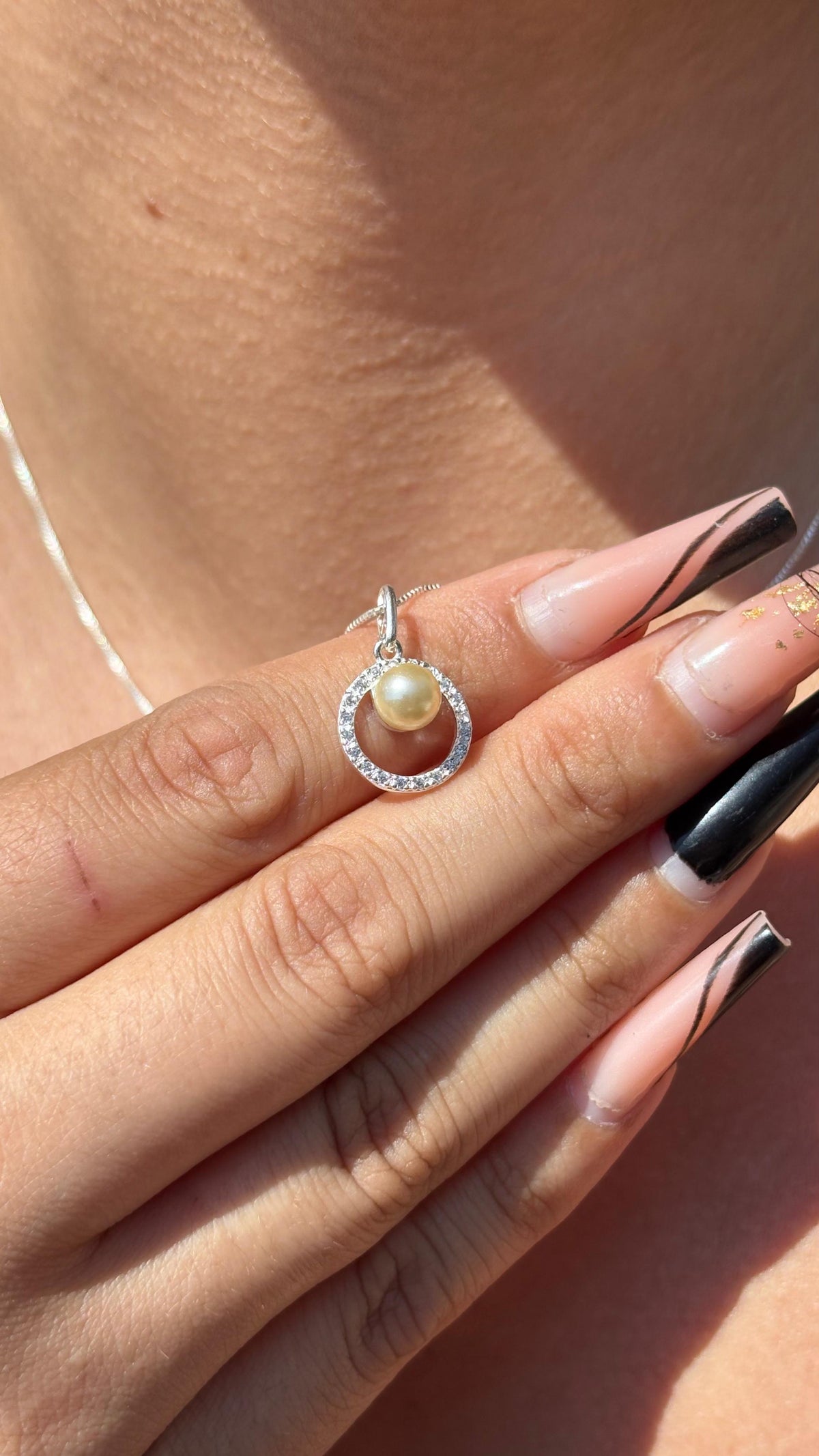 Conjunto perola cravejado