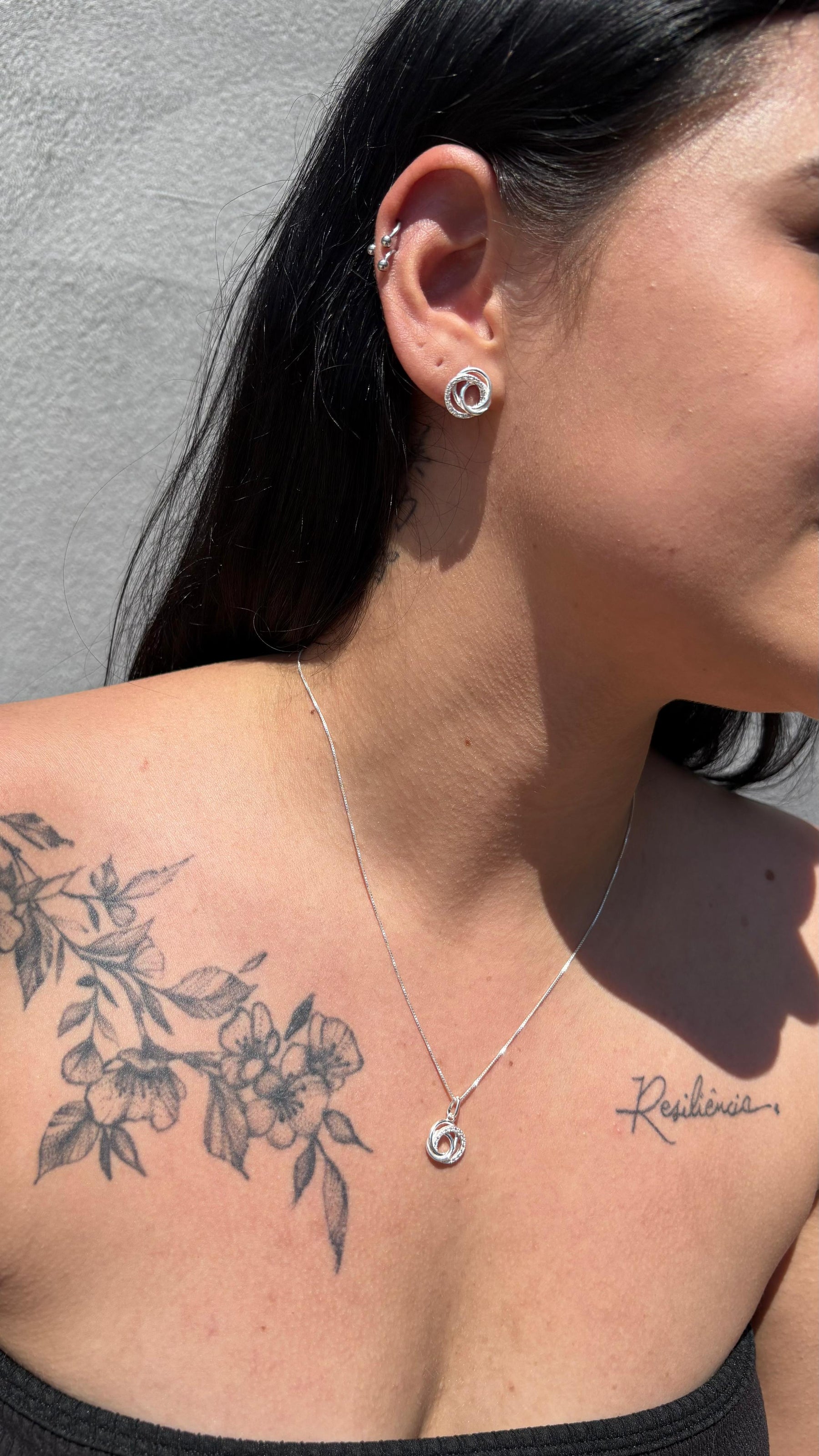 Conjunto argolas entrelaçadas